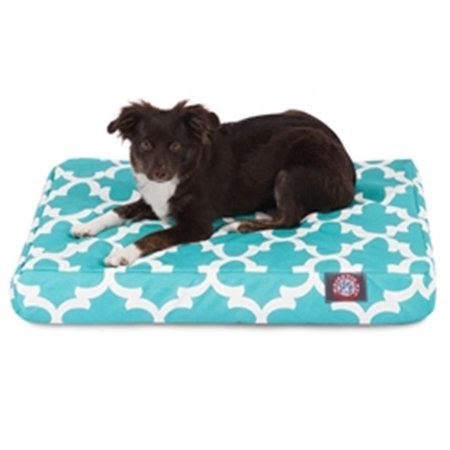 MAJESTIC PET Teal Trellis Small Orthopedic Memory Foam Rectangle Dog Bed 78899551247